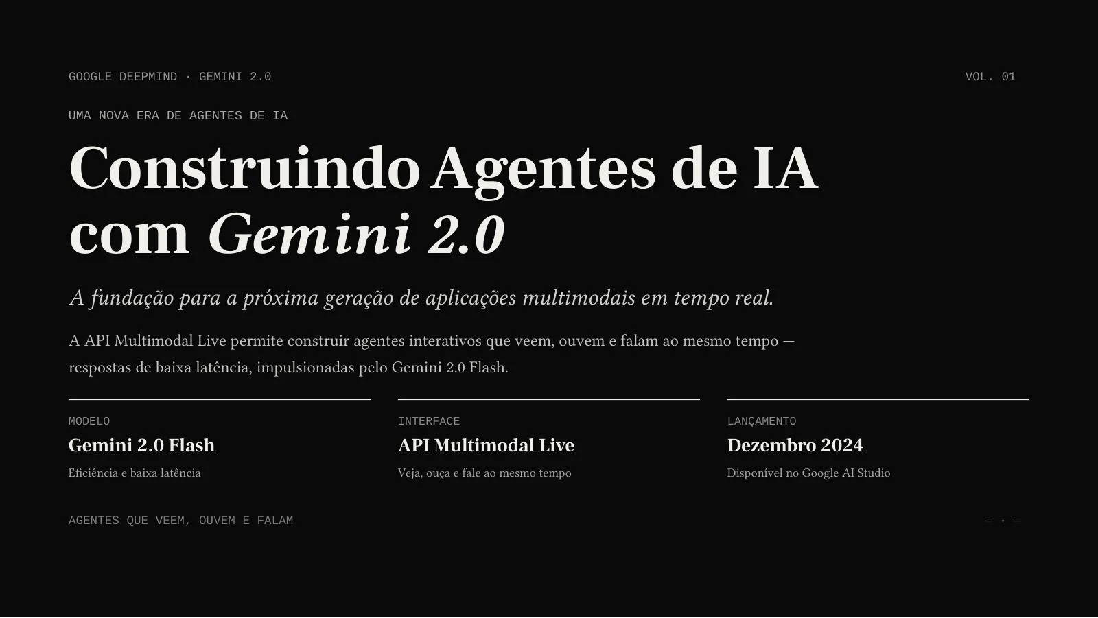 封面：使用 Gemini 2.0 构建 AI 智能体 — 葡语输出
